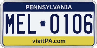 PA license plate MEL0106