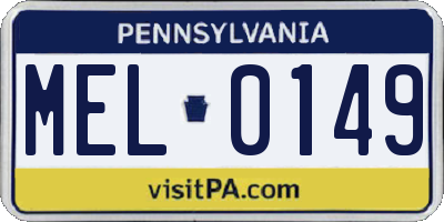 PA license plate MEL0149