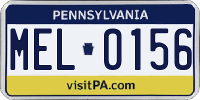 PA license plate MEL0156