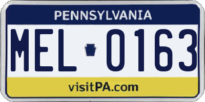 PA license plate MEL0163