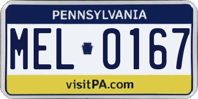PA license plate MEL0167