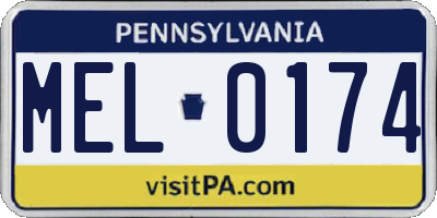 PA license plate MEL0174