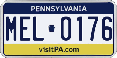 PA license plate MEL0176