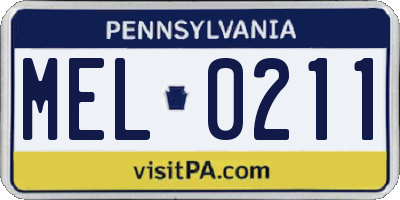 PA license plate MEL0211