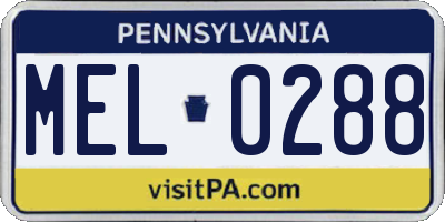 PA license plate MEL0288