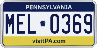 PA license plate MEL0369