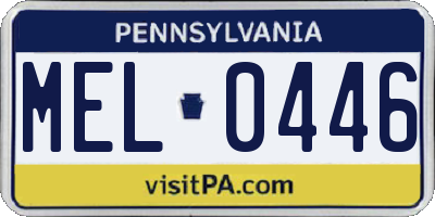 PA license plate MEL0446