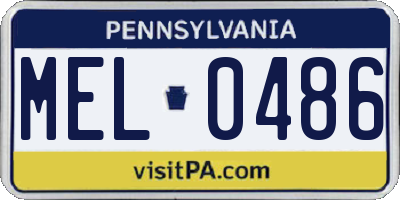 PA license plate MEL0486