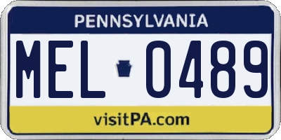PA license plate MEL0489