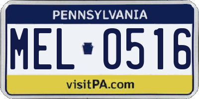 PA license plate MEL0516