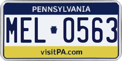 PA license plate MEL0563