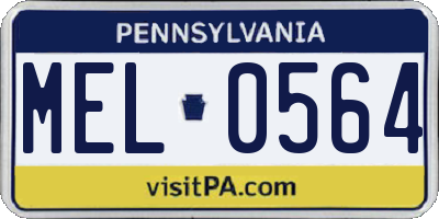 PA license plate MEL0564