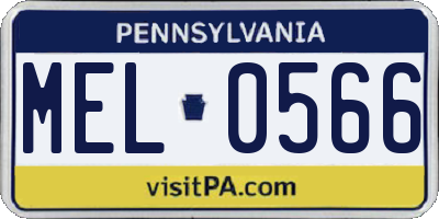 PA license plate MEL0566