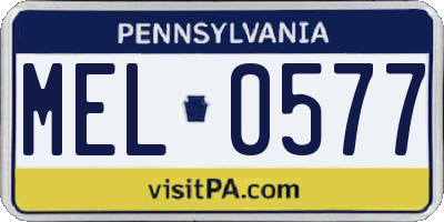 PA license plate MEL0577