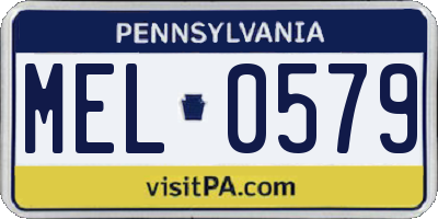 PA license plate MEL0579