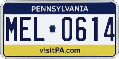 PA license plate MEL0614