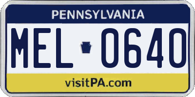 PA license plate MEL0640