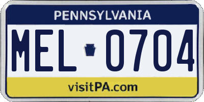 PA license plate MEL0704