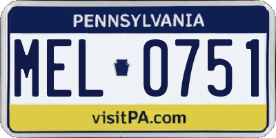 PA license plate MEL0751
