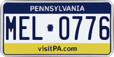 PA license plate MEL0776