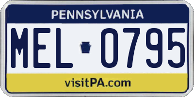 PA license plate MEL0795