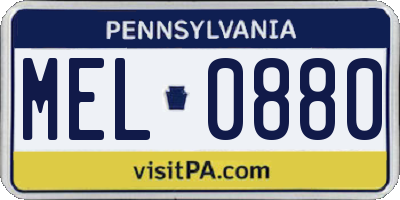 PA license plate MEL0880
