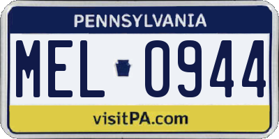 PA license plate MEL0944