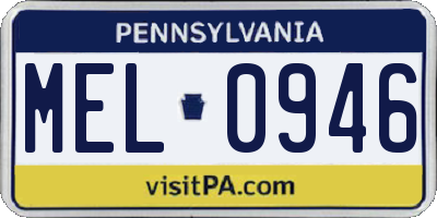 PA license plate MEL0946