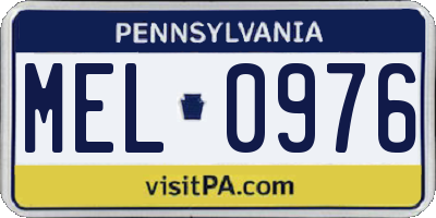 PA license plate MEL0976