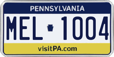 PA license plate MEL1004
