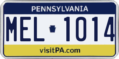 PA license plate MEL1014