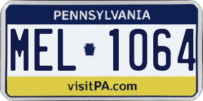 PA license plate MEL1064