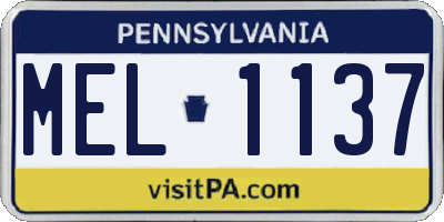 PA license plate MEL1137