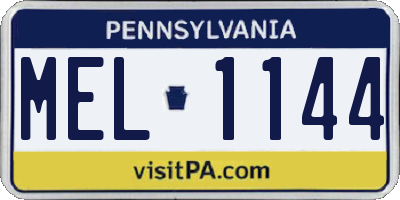 PA license plate MEL1144