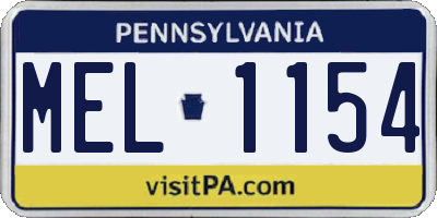 PA license plate MEL1154