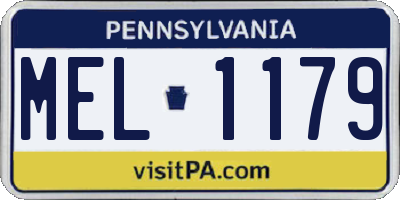 PA license plate MEL1179