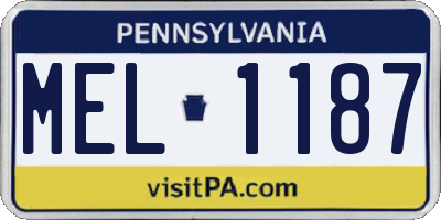 PA license plate MEL1187