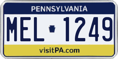 PA license plate MEL1249
