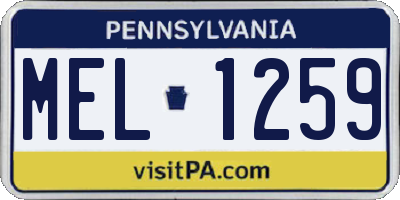 PA license plate MEL1259