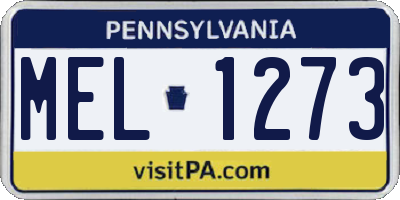 PA license plate MEL1273