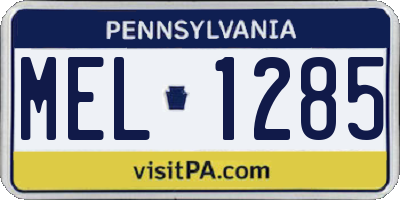 PA license plate MEL1285