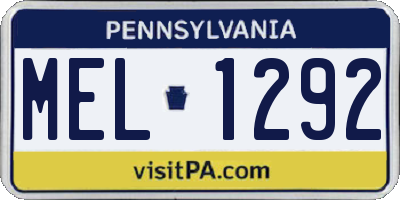 PA license plate MEL1292