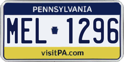 PA license plate MEL1296