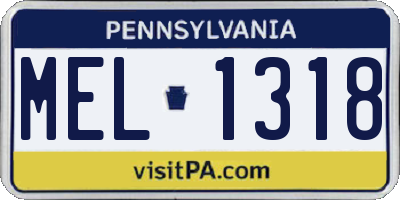 PA license plate MEL1318