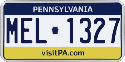 PA license plate MEL1327