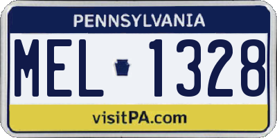 PA license plate MEL1328