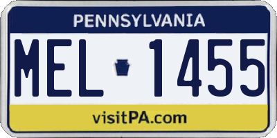 PA license plate MEL1455