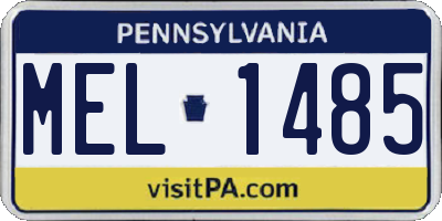 PA license plate MEL1485
