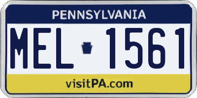 PA license plate MEL1561