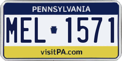 PA license plate MEL1571